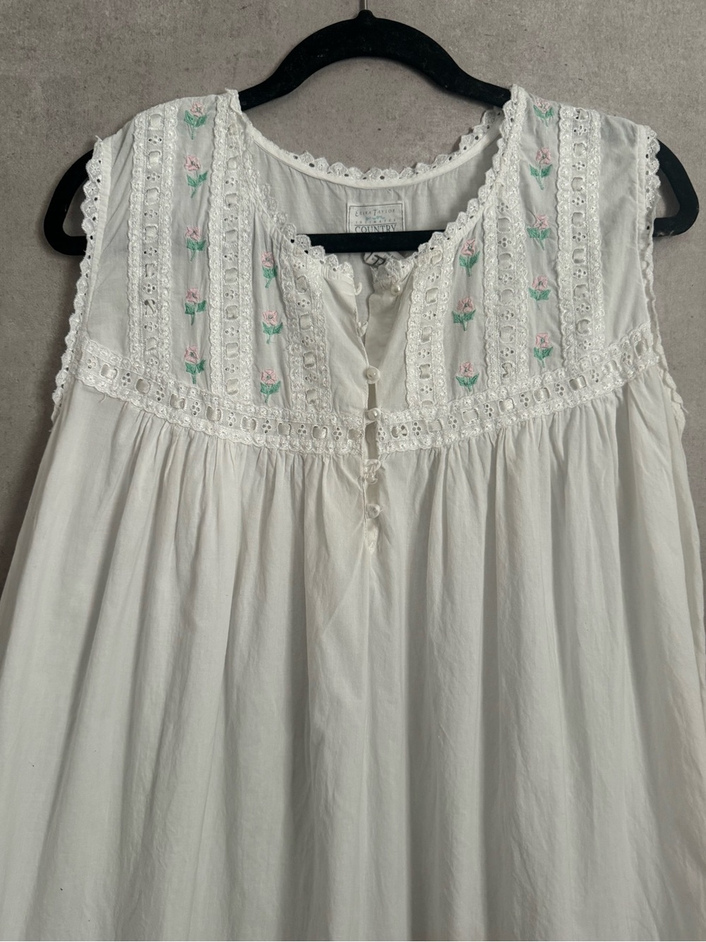 Erika Taylor Intimates
Nightgown Country Cotton Pink Lace Embroidery  ~ Size M - Picture 2 of 9